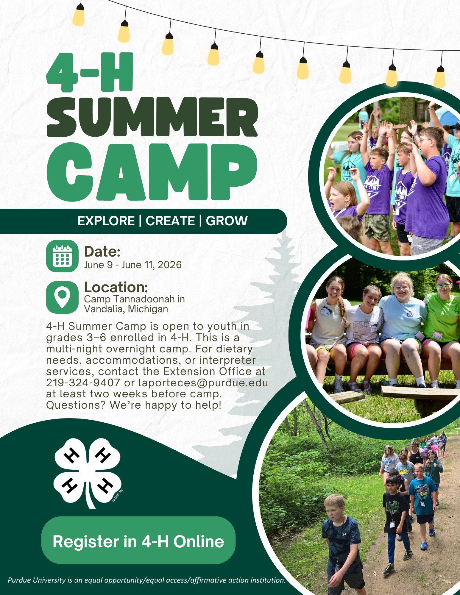 4-H Summer Camp – Porter County 4-H Hub